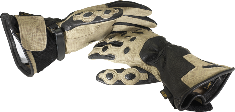 Vanson tan and black nitrous racing gloves