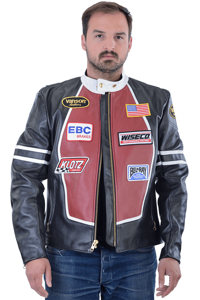 Mens shops Max USA Real Leather Jacket Racing Patches Tan Size L