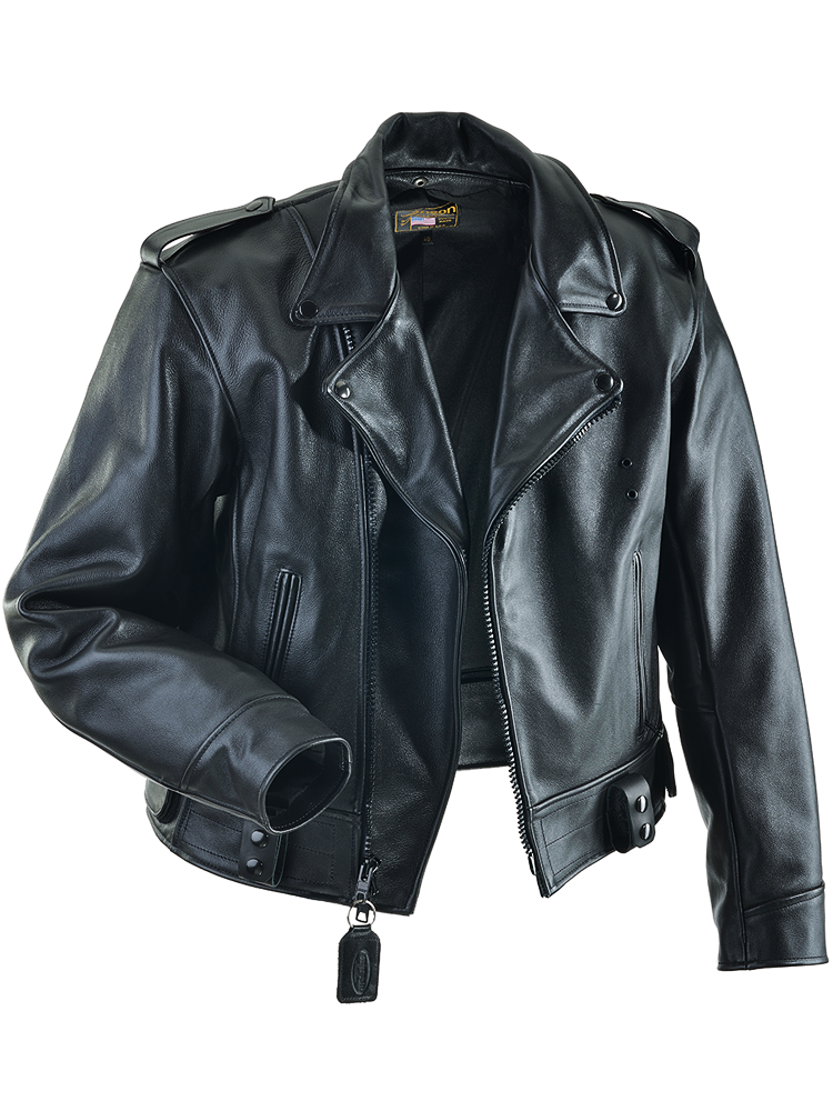 Popular Men's Sergeant Black Leather Jacket Police Jacket