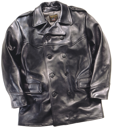 Remington -Coat - Black Leather Double Breasted Boulevard Jacket