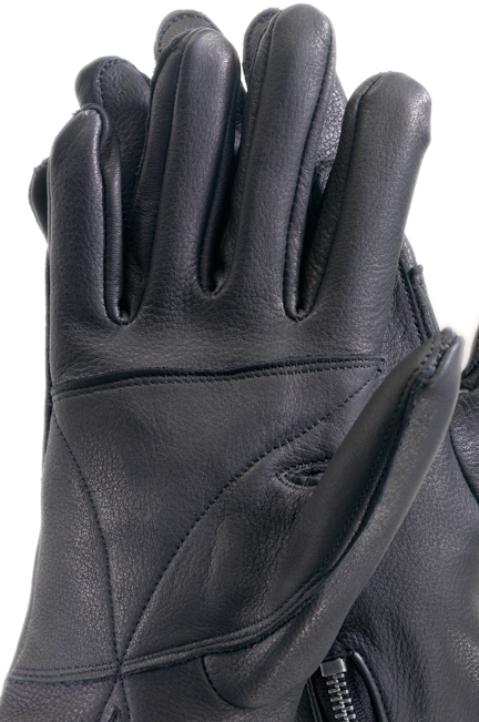 Rocket Gloves - Black Cowhide Gauntlet Motorcycle Glove with