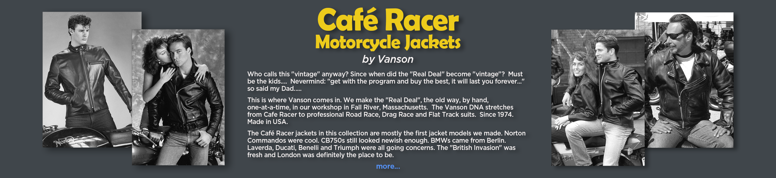 Caf&eacute; Racer Motorcycle Jackets by Vanson